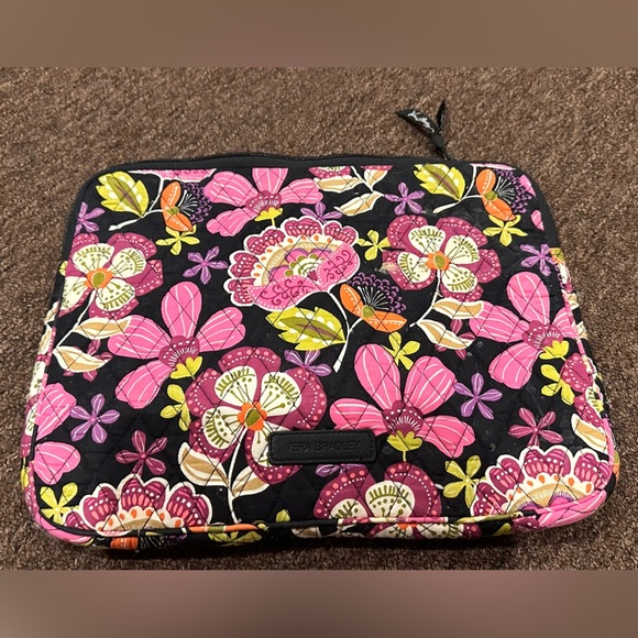 Vera Bradley Pirouette Pink Colorful Floral Print Laptop Bag School Backpack - Picture 2 of 5